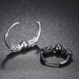 Pendientes de acero de titanio chapados redondos punk retro hip-hop de 1 pieza