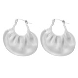 1 par de pendientes de aro chapados en oro de 18 quilates con revestimiento de acero titanio de Color sólido de estilo moderno INS