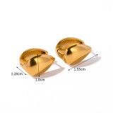 1 par de aretes chapados en oro de 18 quilates de acero inoxidable chapado en color sólido estilo vintage