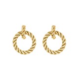 1 par de pendientes de acero inoxidable chapado en oro de 18 quilates con revestimiento de color sólido