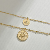 Collares en capas de acero inoxidable con forma de estrella de estilo vintage Collares de acero inoxidable con diamantes de imitación chapados