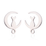 Pendientes geométricos de acero inoxidable de estilo simple que no platean pendientes de acero inoxidable con incrustaciones