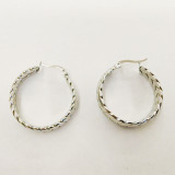 1 par de pendientes de acero de titanio de acero inoxidable de grano estilo moderno