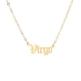 Collar De Oro Virgo Con Colgante De Acero Inoxidable De 12 Constelaciones De Moda