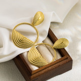 1 par de pendientes de gota chapados en oro de acero inoxidable irregulares con gotas de agua redondas artísticas de estilo Simple de estilo Vintage