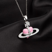 1 pieza de collar con colgante de piedras preciosas artificiales con incrustaciones irregulares de acero titanio en forma de corazón a la moda