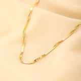 Collar chapado en oro de 18 quilates con revestimiento de acero inoxidable de color sólido estilo fresco hip-hop