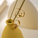 1 par de pendientes chapados en oro de acero inoxidable chapado en color sólido estilo moderno de vacaciones
