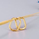 El oro retro al por mayor del estilo 18k plateó la joyería redonda de los pendientes del alambre del acero Titanium