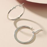 Pendientes De Aro Chapados En Acero Inoxidable De Color Sólido De Moda, 1 Par