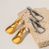 1 par de aretes chapados en oro de 18 quilates de acero inoxidable con revestimiento geométrico estilo IG