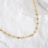 Collar de oro con incrustaciones de acero titanio en forma de corazón de estilo simple 1 pieza