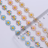 Collar De Cadena Epoxi De Acero Inoxidable Con Flores De Moda