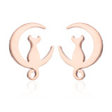 Pendientes geométricos de acero inoxidable de estilo simple que no platean pendientes de acero inoxidable con incrustaciones