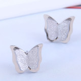 Pendientes de tuerca de acero de titanio con mariposa de moda coreana, joyería al por mayor