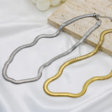 Collar chapado en oro de titanio de acero inoxidable de color sólido de estilo simple