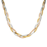 Collar Retro de cadena de hueso de serpiente de acero titanio de tres colores, joyería al por mayor