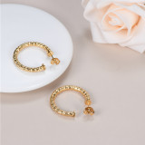 1 par de pendientes informales de acero y titanio chapados en forma de C