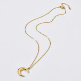 Collar con colgante chapado en oro de 18 quilates con revestimiento de acero inoxidable Commute Star