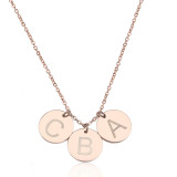 Collar de acero inoxidable con colgante de letra redonda brillante, joyería al por mayor
