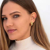 1 par de aretes de acero inoxidable de color sólido estilo IG