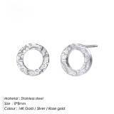 1 par de pendientes chapados en oro de 14 quilates chapados en acero inoxidable de color sólido de estilo simple