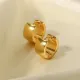 1 par de aretes de acero inoxidable chapado en forma de C estilo clásico