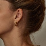 1 par de aretes de acero inoxidable con revestimiento giratorio de estilo simple