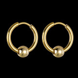 Pendientes geométricos de acero inoxidable de moda chapados en perlas artificiales pendientes de acero inoxidable de piedra natural