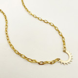 Collar chapado en oro de acero inoxidable semicírculo de estilo simple y clásico