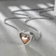 Collar con colgante chapado en acero de titanio, forma de corazón, 1 pieza