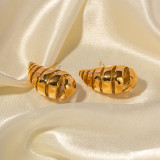 1 par de pendientes elegantes chapados en oro de 18 quilates con gotas de agua de estilo Simple y elegante