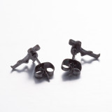 Pendientes geométricos de acero inoxidable de estilo simple que no platean pendientes de acero inoxidable con incrustaciones