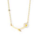 Collar chapado en acero inoxidable Sweet Daisy