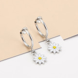 Pendientes de aro de acero inoxidable Sweet Daisy Pendientes de acero inoxidable