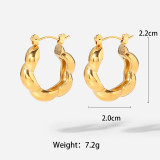 1 par Casual Estilo moderno Estilo clásico Pendientes en forma de U Chapado en acero inoxidable Chapado en oro de 14 quilates