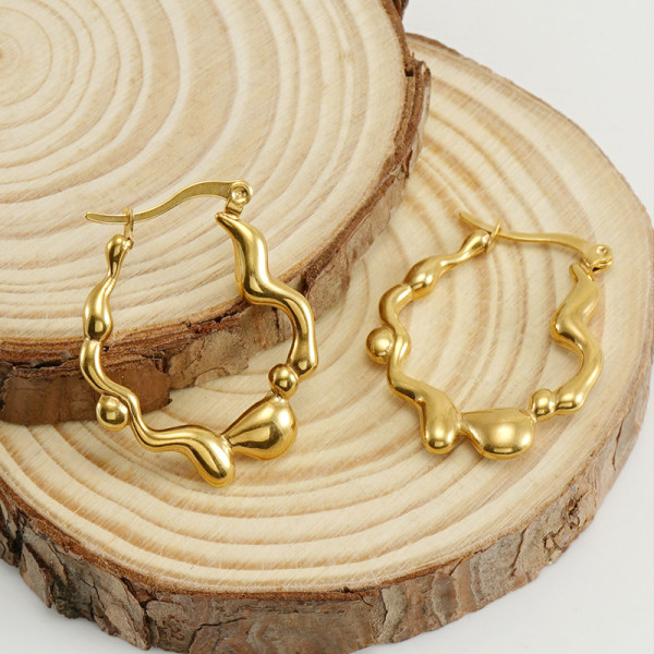 Pendientes Irregulares Geométricos De Acero Inoxidable De Moda 1 Par