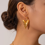 1 par de aretes colgantes chapados en oro de 18 quilates de acero inoxidable chapado en color sólido Commute