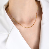 Collar plateado oro 18K del acero inoxidable del color sólido del estilo simple al por mayor