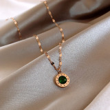 Collar De Diamantes De Imitación Con Chapado De Acero De Titanio Geométrico De Moda