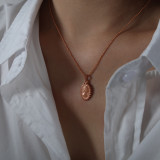 Collar chapado en oro de 18 quilates con revestimiento de acero de titanio geométrico de estilo vintage