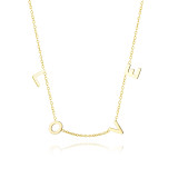 Collar chapado en oro con chapado en oro pulido de acero inoxidable con letras de estilo simple informal