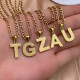 Collar con colgante chapado en oro, chapado en oro de titanio con letras de estilo romano de estilo Simple de Hip-Hop