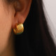 Pendientes chapados en acero inoxidable con forma de C a la moda, 1 par