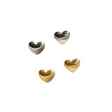 1 par de pendientes de línea de oreja de acero titanio con forma de corazón de estilo Simple