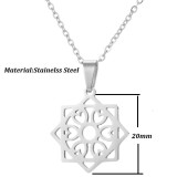 Venta al por mayor Collar de acero de titanio con flor de luna de estilo simple de 1 pieza