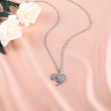 Conjunto de collar en forma de corazón de mariposa de acero inoxidable creativo de moda