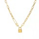 Collar con revestimiento de acero de titanio con cierre Hip-Hop