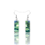 1 par de pendientes colgantes de cristal de acero inoxidable con incrustaciones de dibujos animados pastorales de estilo francés