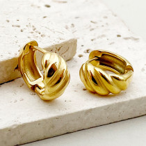 1 par de pendientes chapados en oro de acero inoxidable chapados en color sólido estilo simple informal
